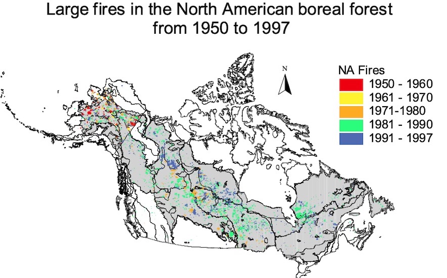 large fires between 1950 and 1997